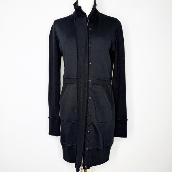 Citizens of Humanity Black Button-Front Sweatshirt Dress – Size Medium - Picture 1 of 5